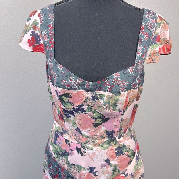 Free People La Fleur Maxi Dress Floral Pink Lace Patchwork Mix Print Romantic 6 - Picture 5 of 9